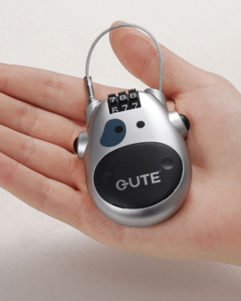 GUTEマルチ対応！ヘルメットコードロック 格納式 コードコンビネーション ロック｜バイクヘルメット・自転車・荷物に最適