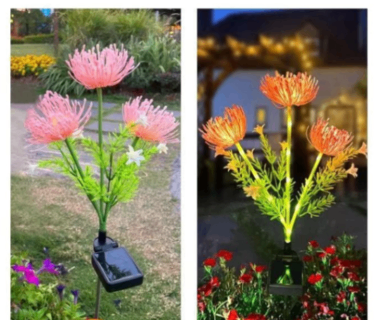 ソーラーフラワーライト 屋外 庭 ガーデン ベランダ 景観装飾ライト 地挿し 芝生灯 防水