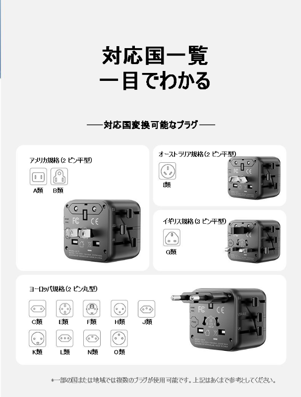 MOMAXヨーロッパ、アメリカ、イギリス、日本、韓国、タイ地域の旅行用変換プラグ、グローバルコンセント