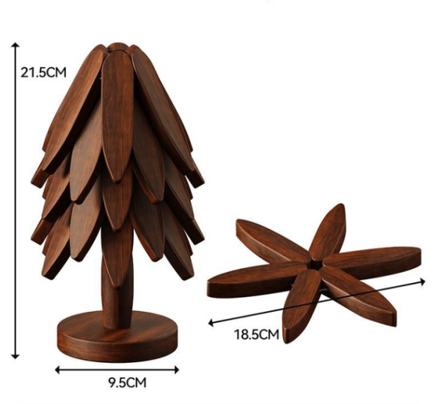 断熱マット、ランチョンマット、焦げ付き防止マット、竹製 一本の木 家庭用 クリエイティブ小さな木のテーブルマット、鍋敷き 土鍋敷き 高級感のあるテーブル